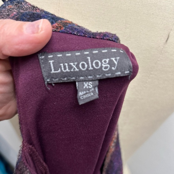 Luxology Purple and Brown Mini Dress - Picture 4 of 4